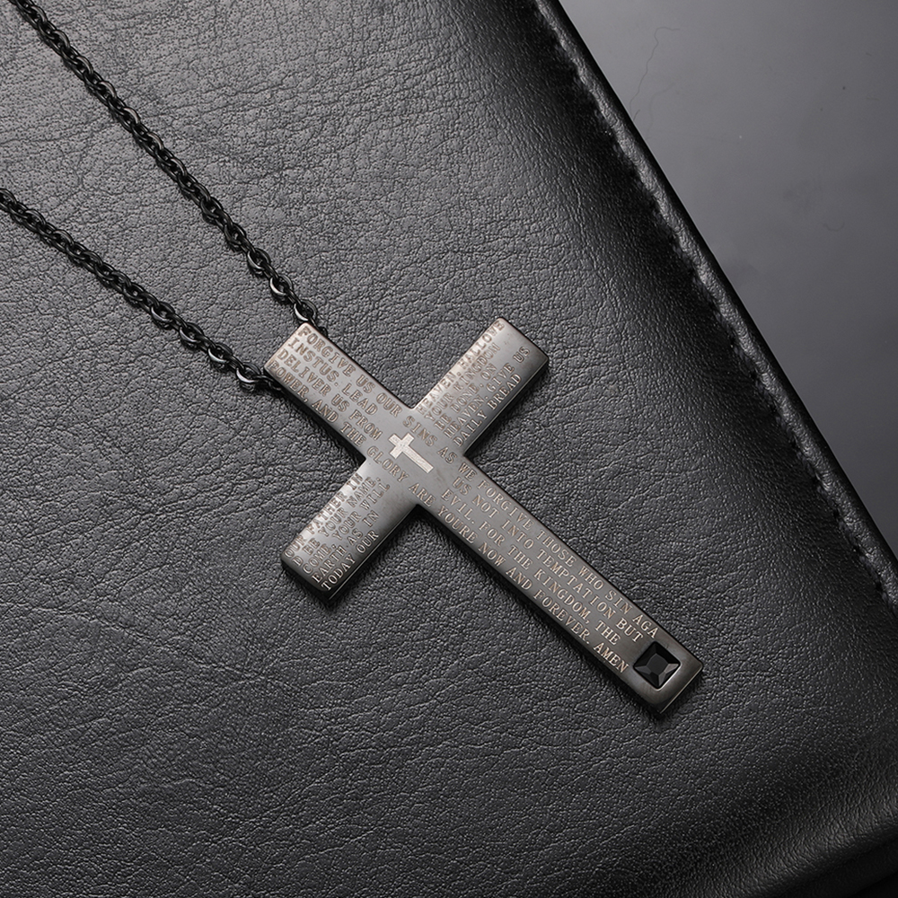 Casual Retro Cross Stainless Steel Men's Pendant Necklace display picture 10