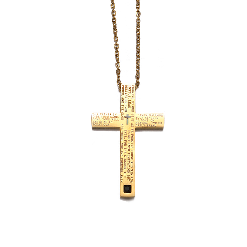 Casual Retro Cross Stainless Steel Men's Pendant Necklace display picture 4