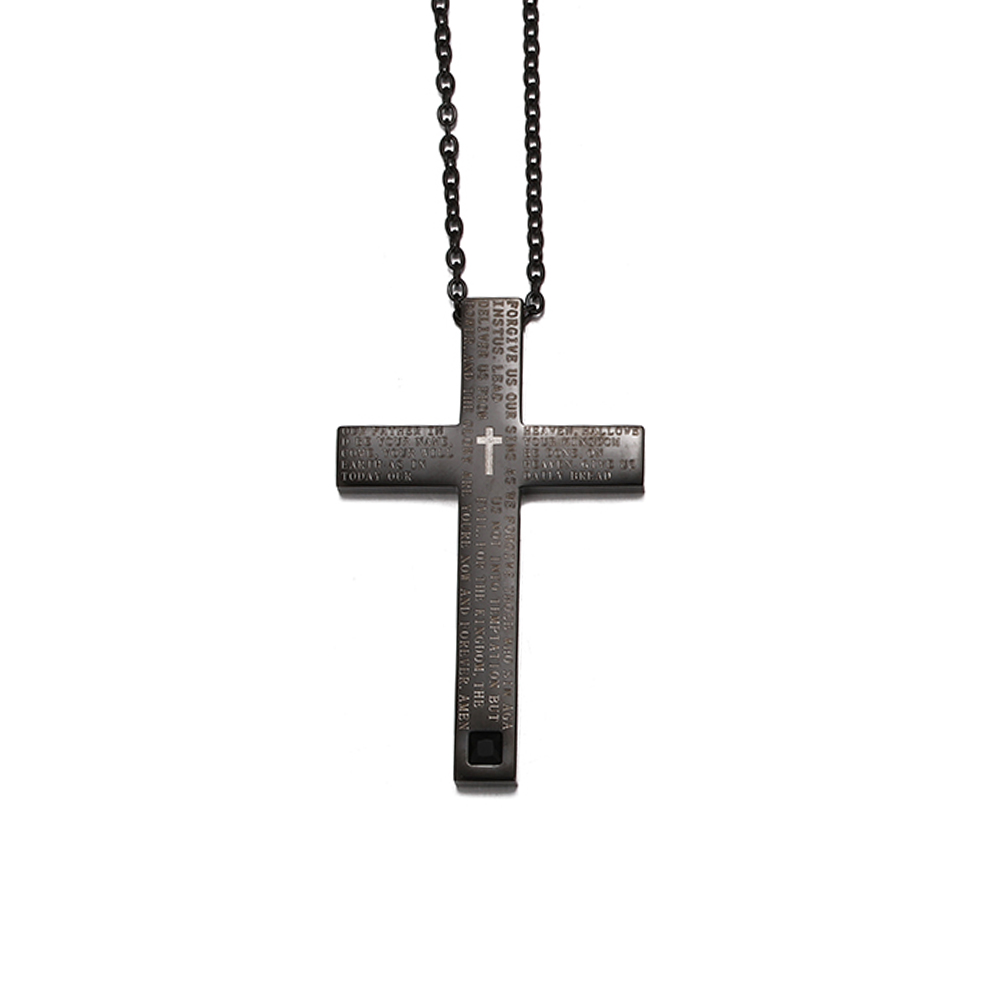 Casual Retro Cross Stainless Steel Men's Pendant Necklace display picture 3