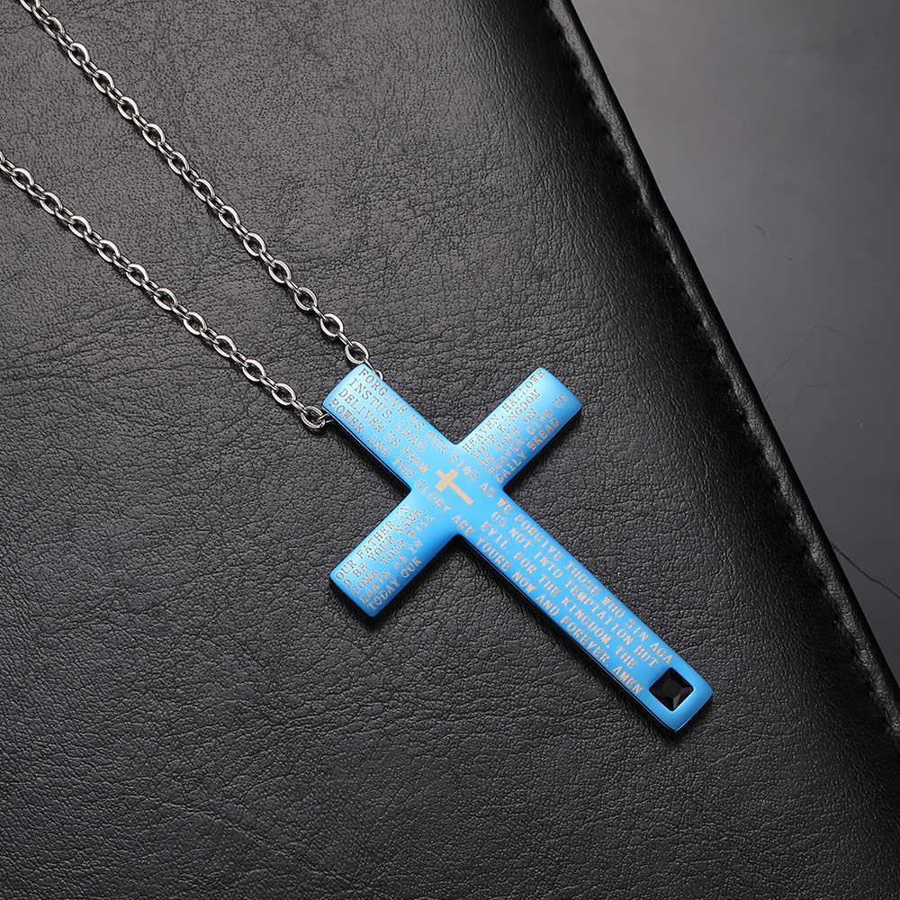 Casual Retro Cross Stainless Steel Men's Pendant Necklace display picture 8