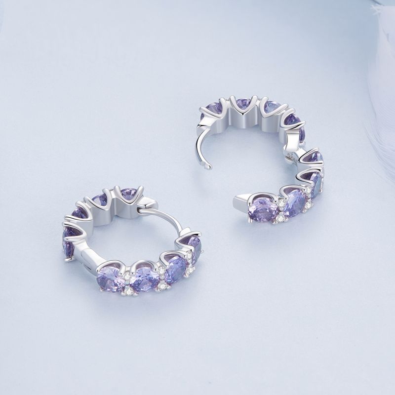 1 Pair Classical Vintage Style Round Square Inlay Sterling Silver Zircon Ear Cuffs display picture 2