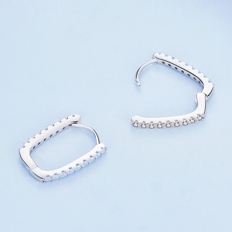 1 Pair Classical Vintage Style Round Square Inlay Sterling Silver Zircon Ear Cuffs display picture 8