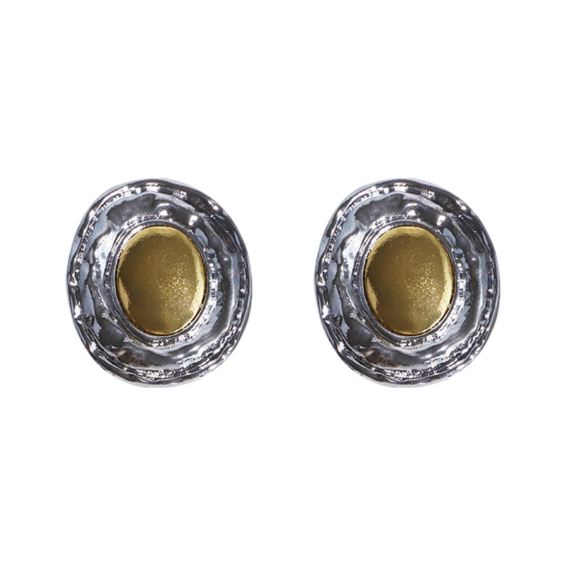 1 Pair Vintage Style Commute Oval Plating Alloy Gold Plated Silver Plated Ear Studs display picture 1