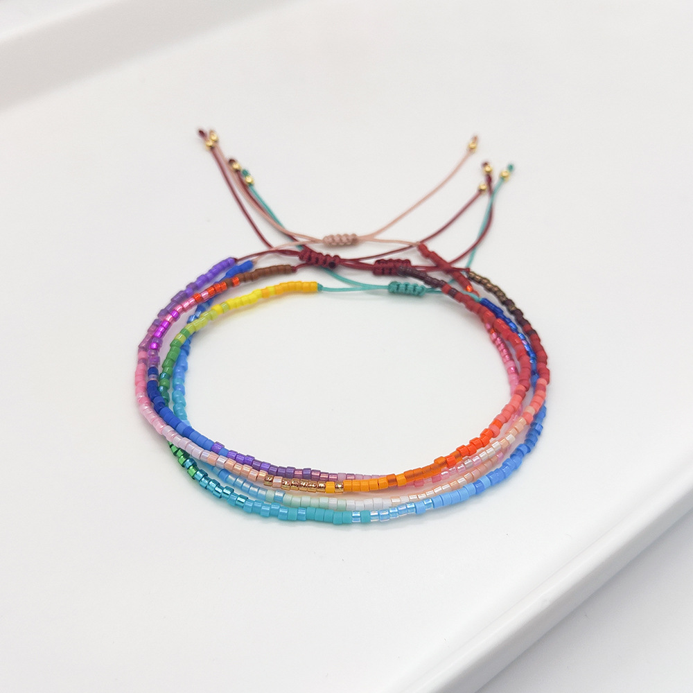 Basic Color Block Glass Knitting Women's Bracelets display picture 2