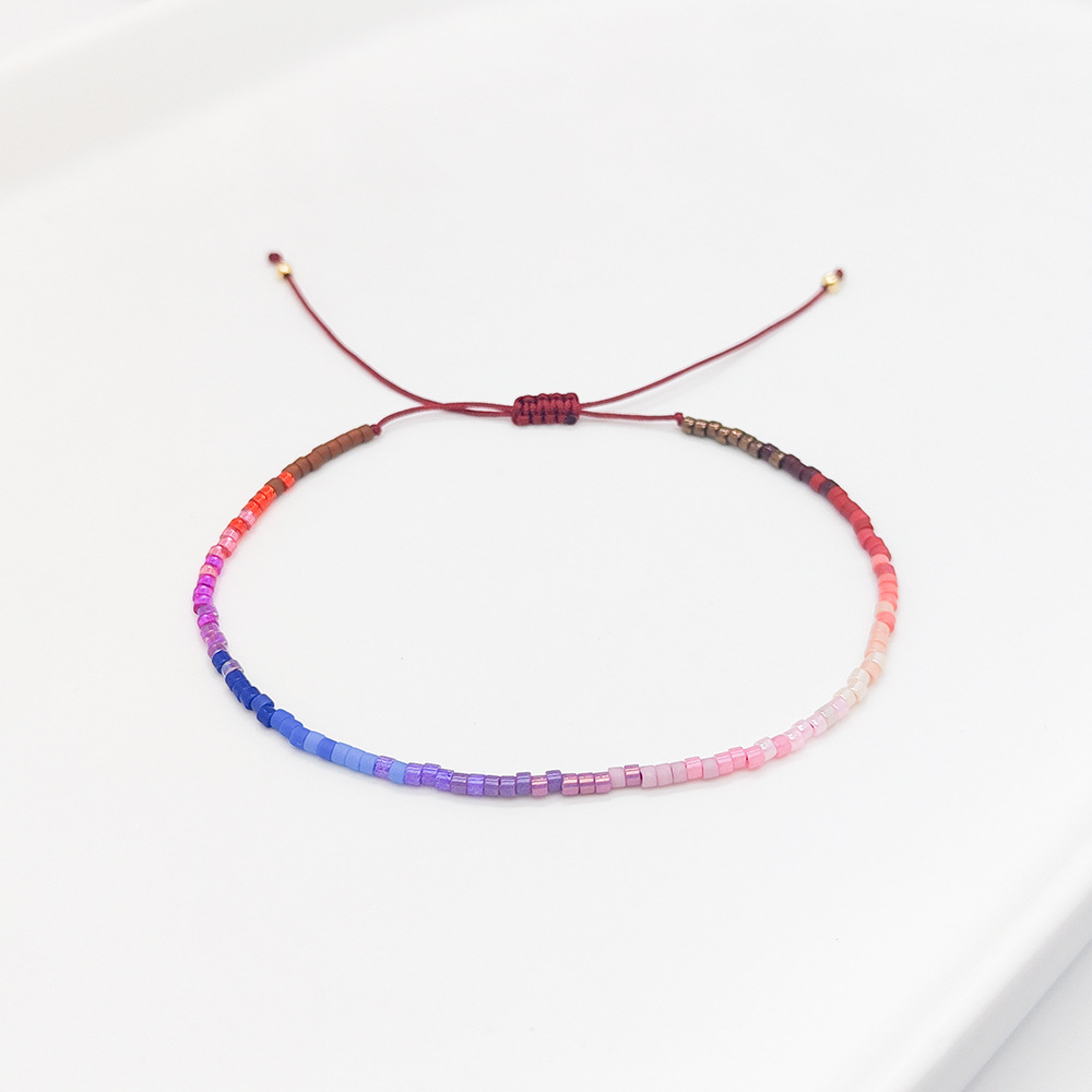 De Base Bloc De Couleur Verre Tricot Femmes Bracelets display picture 3