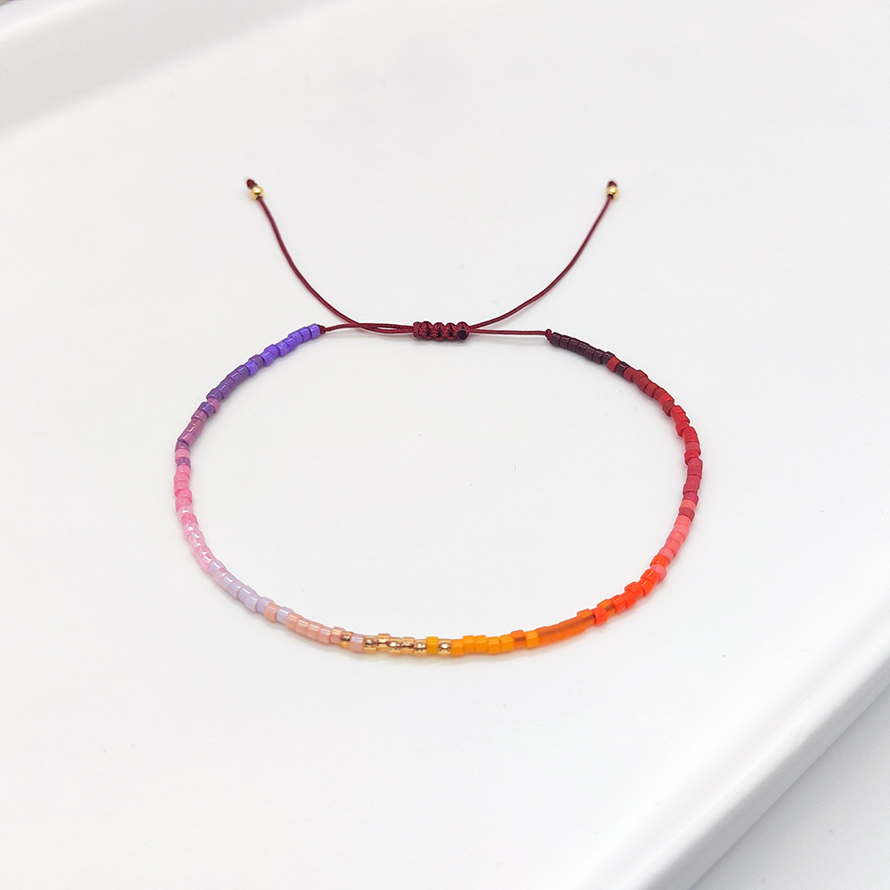 De Base Bloc De Couleur Verre Tricot Femmes Bracelets display picture 5