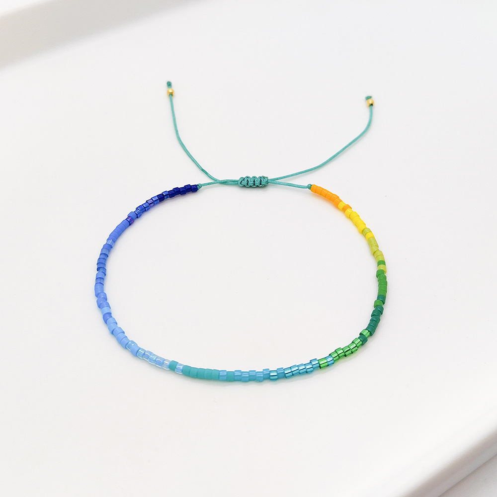 Basic Color Block Glass Knitting Women's Bracelets display picture 7