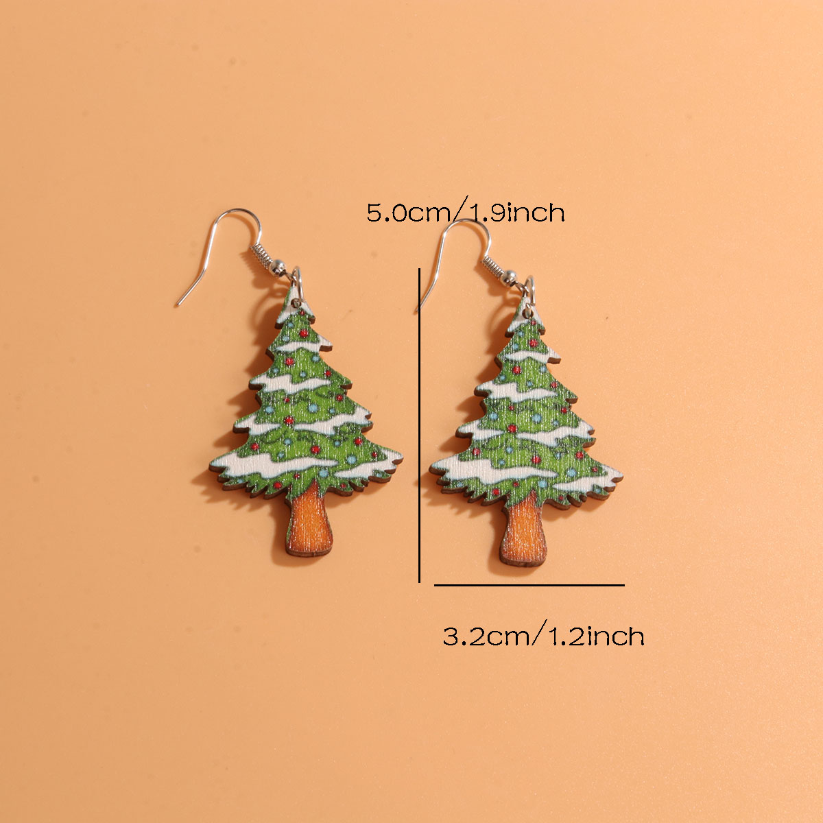 1 Pair Cute Sweet Artistic Santa Claus Tree Snowman Stainless Steel Wood Drop Earrings display picture 2