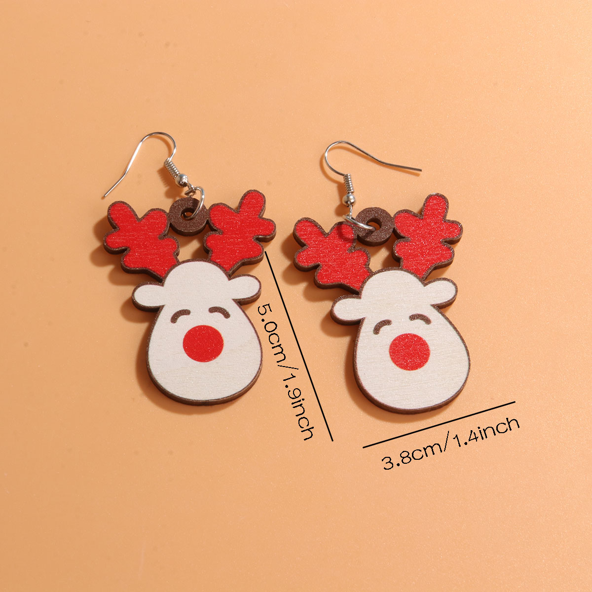 1 Pair Cute Sweet Artistic Santa Claus Tree Snowman Stainless Steel Wood Drop Earrings display picture 8