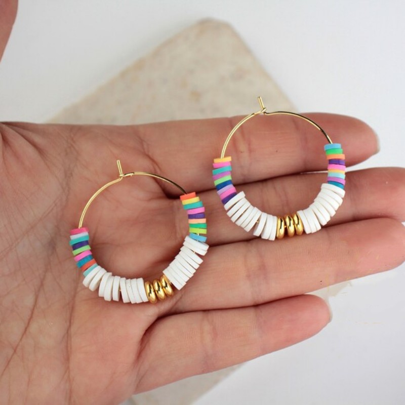 1 Pair Bohemian Round Soft Clay Earrings display picture 5