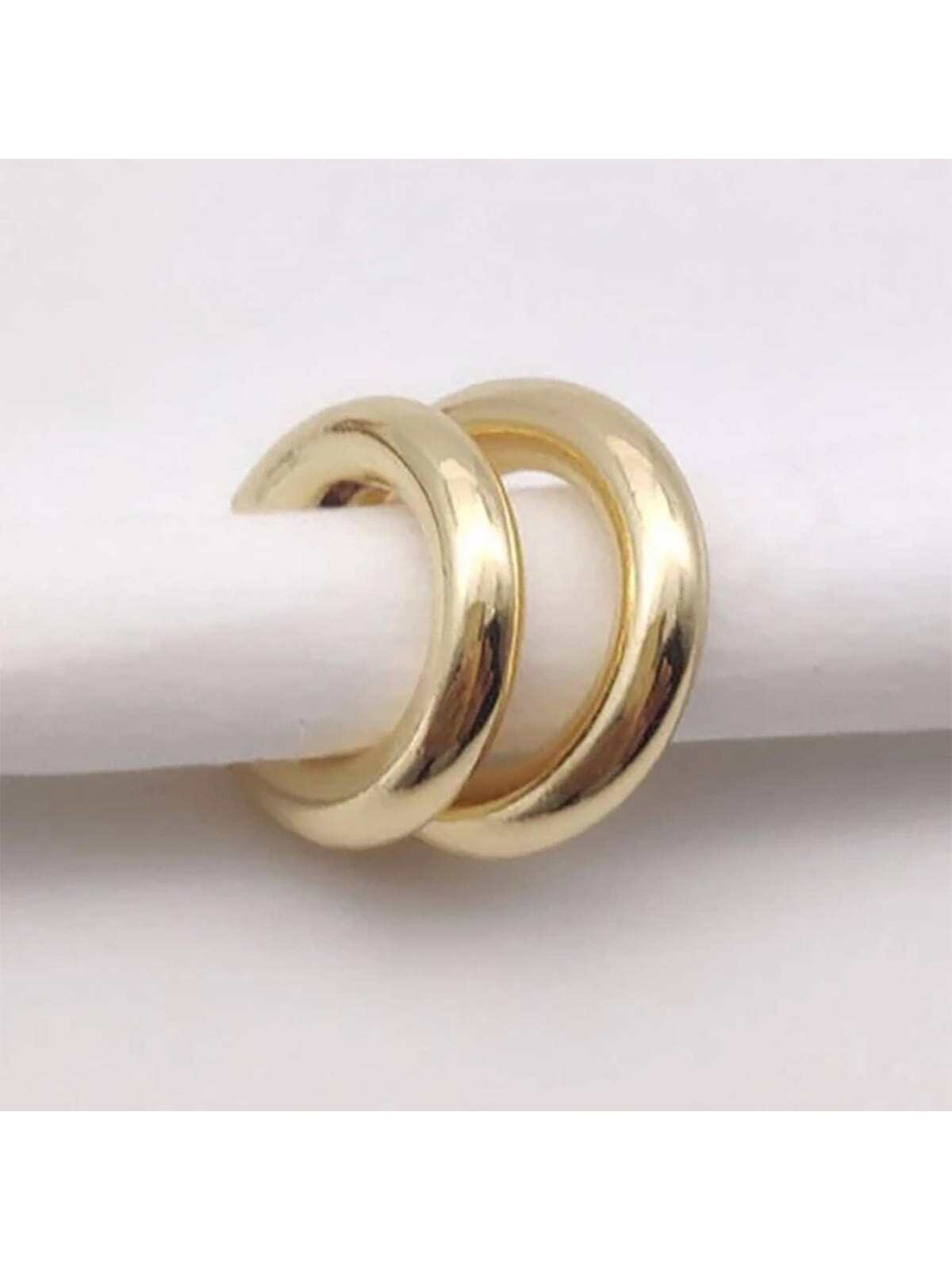 1 Pair Ig Style Simple Style C Shape Solid Color Zinc Alloy Ear Cuffs display picture 2