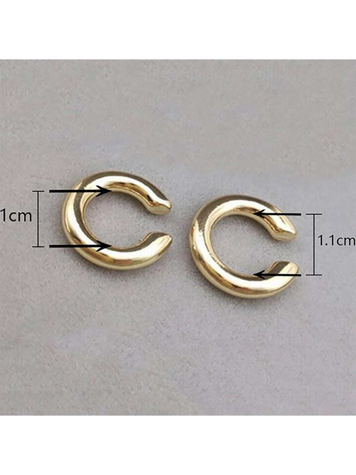 1 Pair Ig Style Simple Style C Shape Solid Color Zinc Alloy Ear Cuffs display picture 3