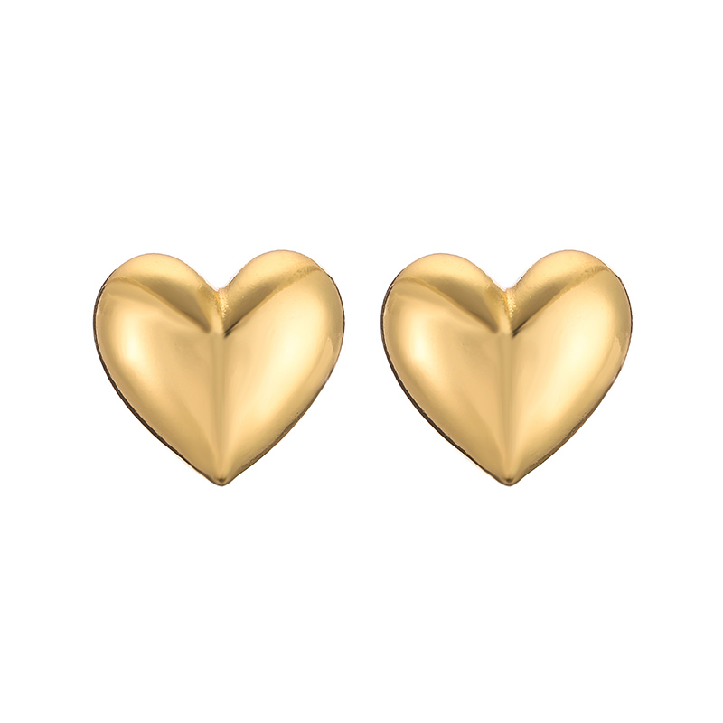 Casual Vintage Style Simple Style Heart Shape Copper 18k Gold Plated Earrings Necklace In Bulk display picture 3