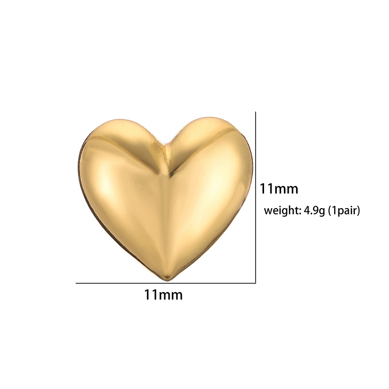 Casual Vintage Style Simple Style Heart Shape Copper 18k Gold Plated Earrings Necklace In Bulk display picture 5