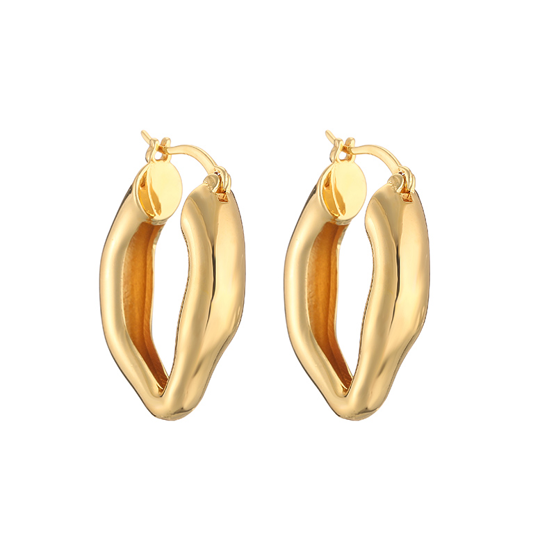 1 Pair Casual Vintage Style Simple Style U Shape V Shape Twist Plating Copper 18k Gold Plated Earrings Ear Studs display picture 6