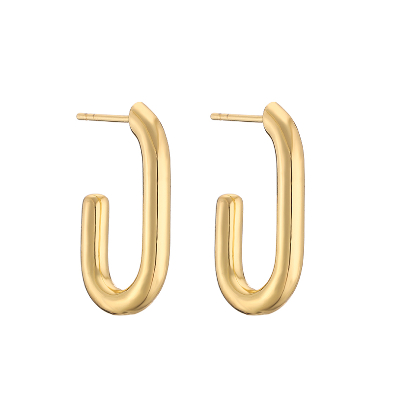 1 Pair Casual Vintage Style Simple Style U Shape V Shape Twist Plating Copper 18k Gold Plated Earrings Ear Studs display picture 5
