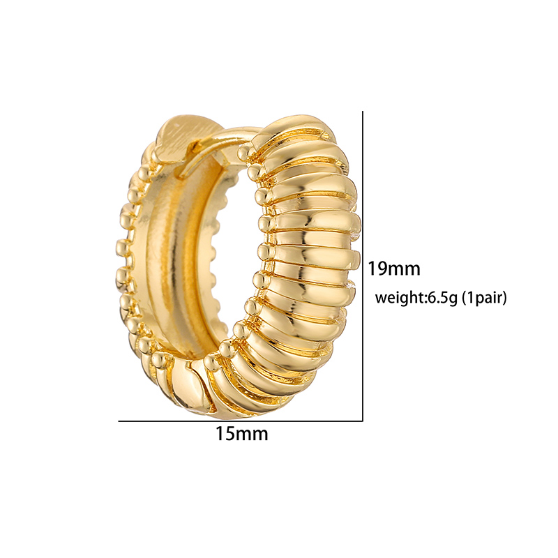 1 Pair Casual Vintage Style Simple Style U Shape V Shape Twist Plating Copper 18k Gold Plated Earrings Ear Studs display picture 10