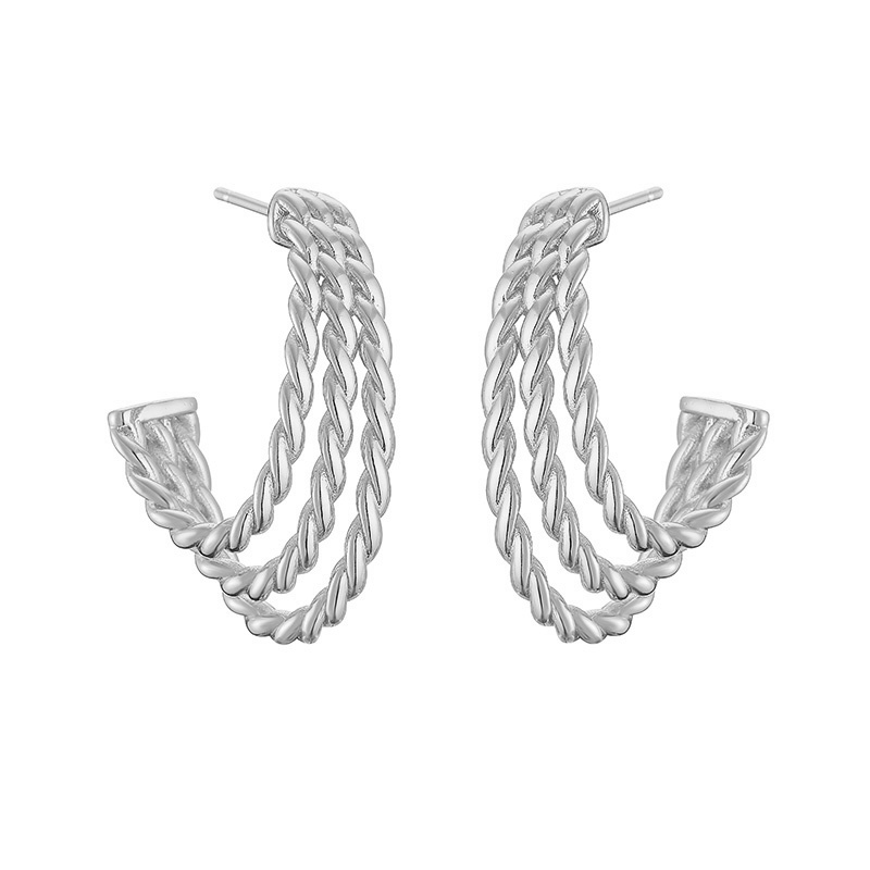 1 Paire Décontractée Style Vintage Style Simple Forme En U Forme En V Tourner Placage Le Cuivre Plaqué Or 18k Des Boucles D'oreilles Boucles D'oreilles display picture 4