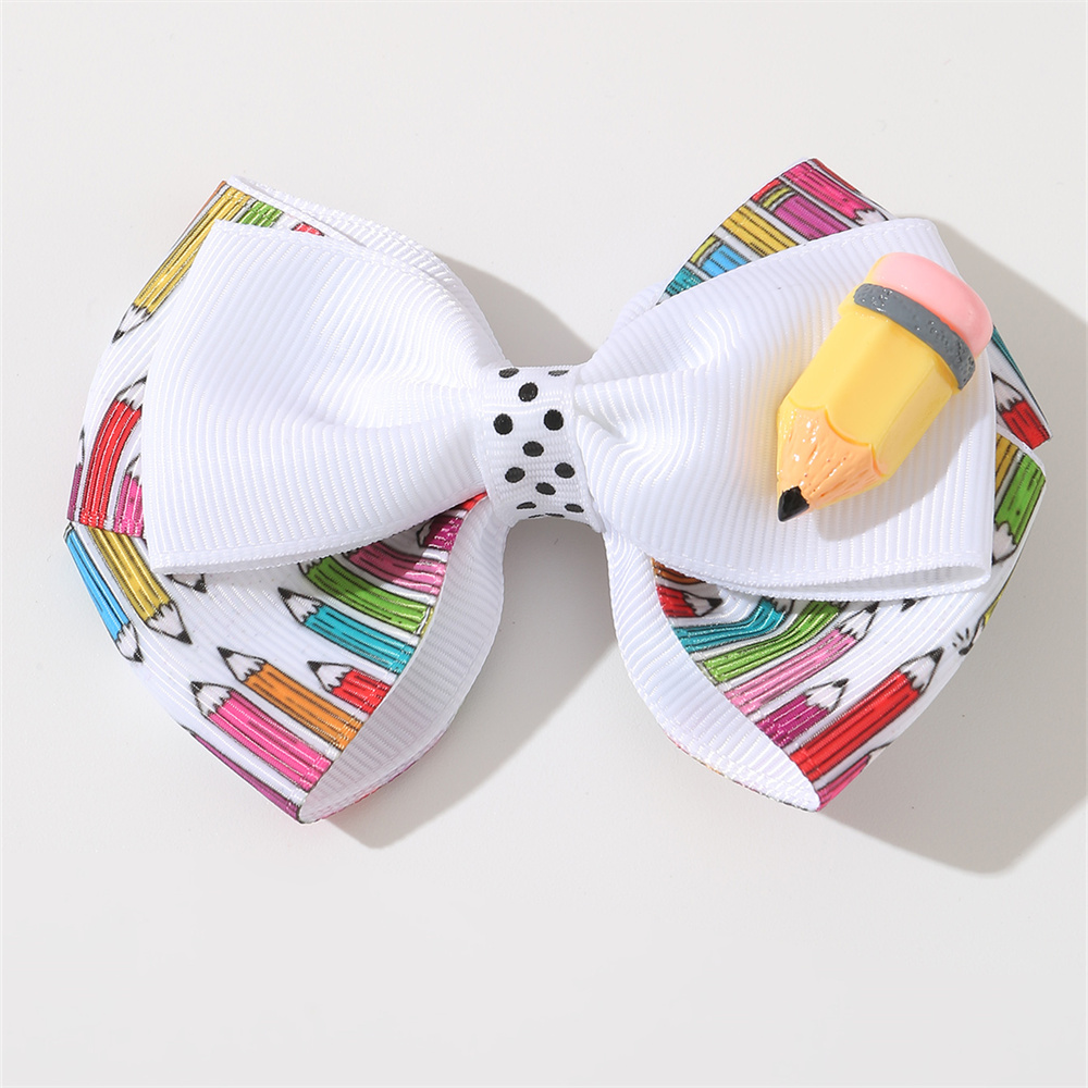 Cute Funny Sweet Cloth Printing Layered Bowknot Resin Hair Clip display picture 1