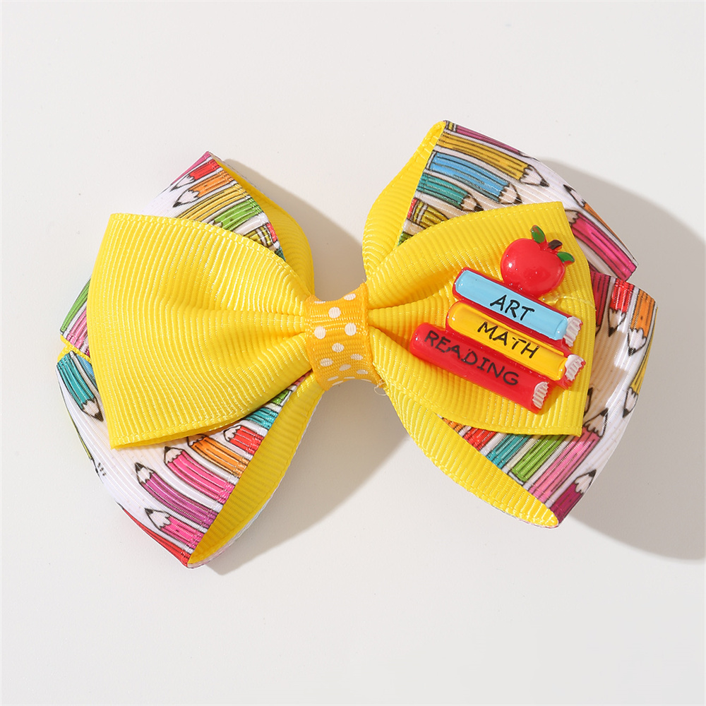 Cute Funny Sweet Cloth Printing Layered Bowknot Resin Hair Clip display picture 2