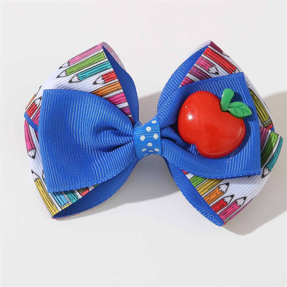 Cute Funny Sweet Cloth Printing Layered Bowknot Resin Hair Clip display picture 3
