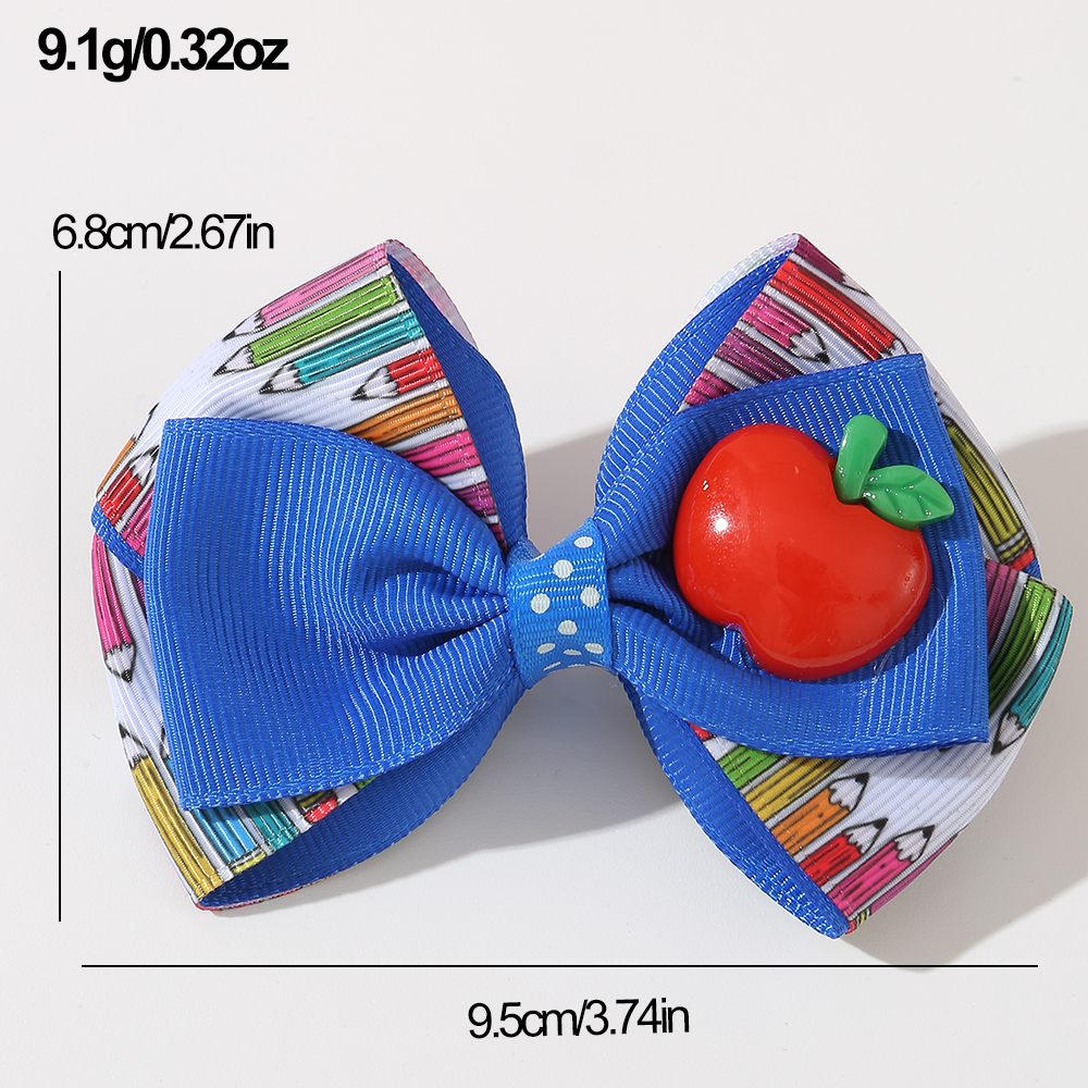 Cute Funny Sweet Cloth Printing Layered Bowknot Resin Hair Clip display picture 6