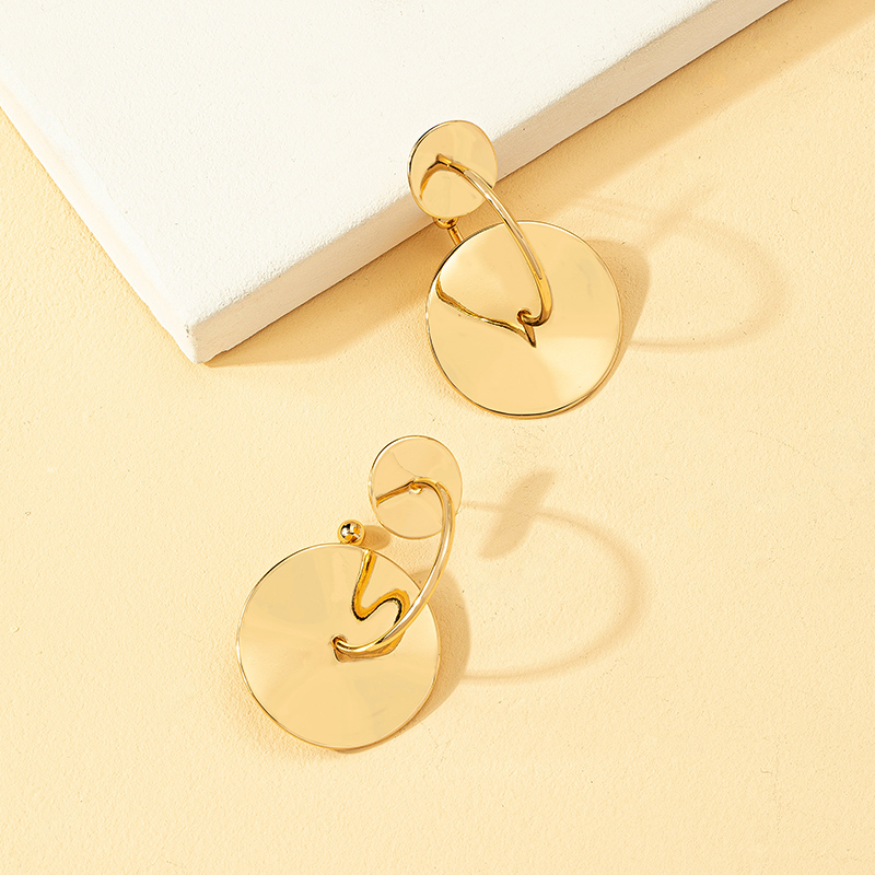 Wholesale Jewelry Lady Commute Geometric Alloy 14k Gold Plated Plating Drop Earrings display picture 3