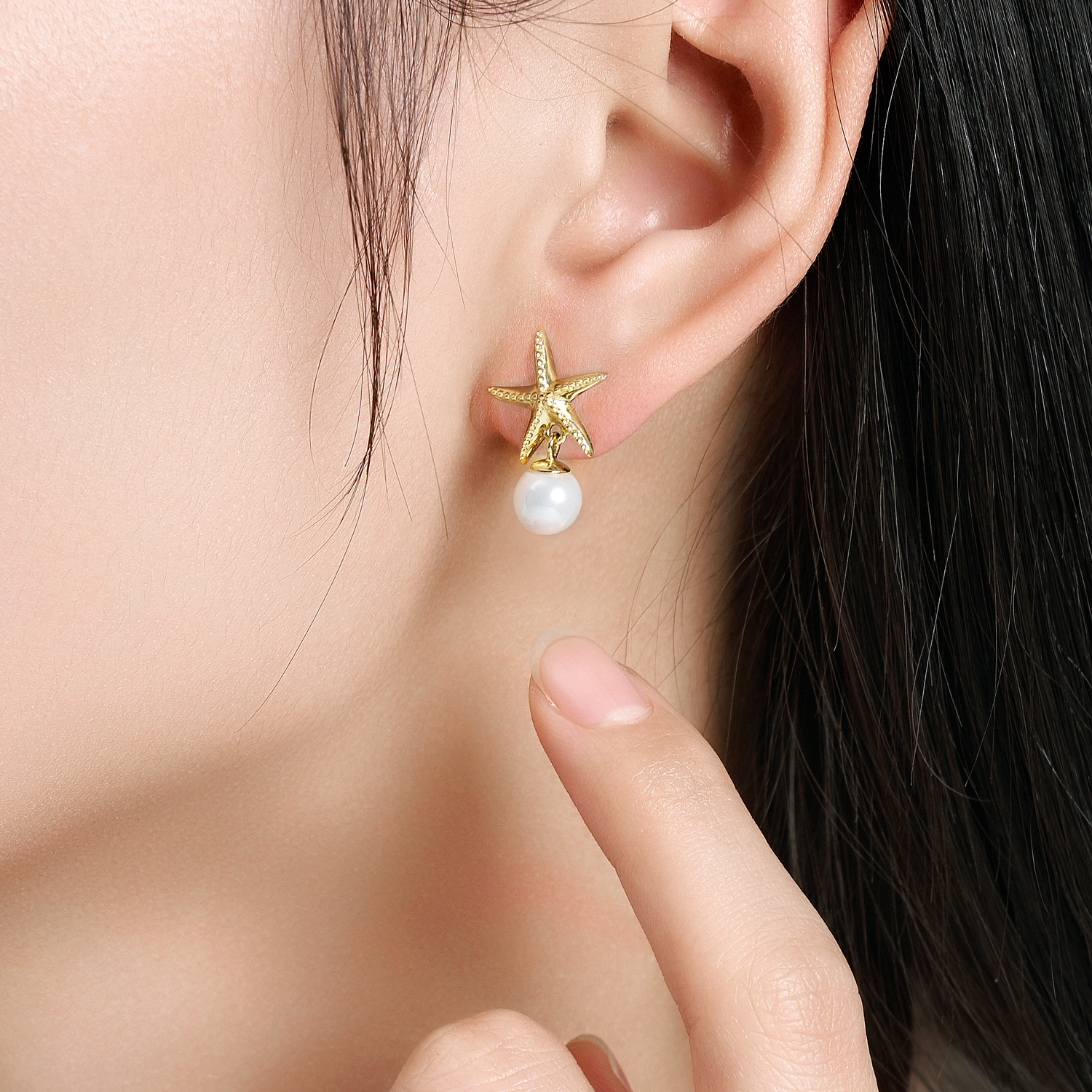 1 Piece Sweet Star Metal Sterling Silver Drop Earrings display picture 3