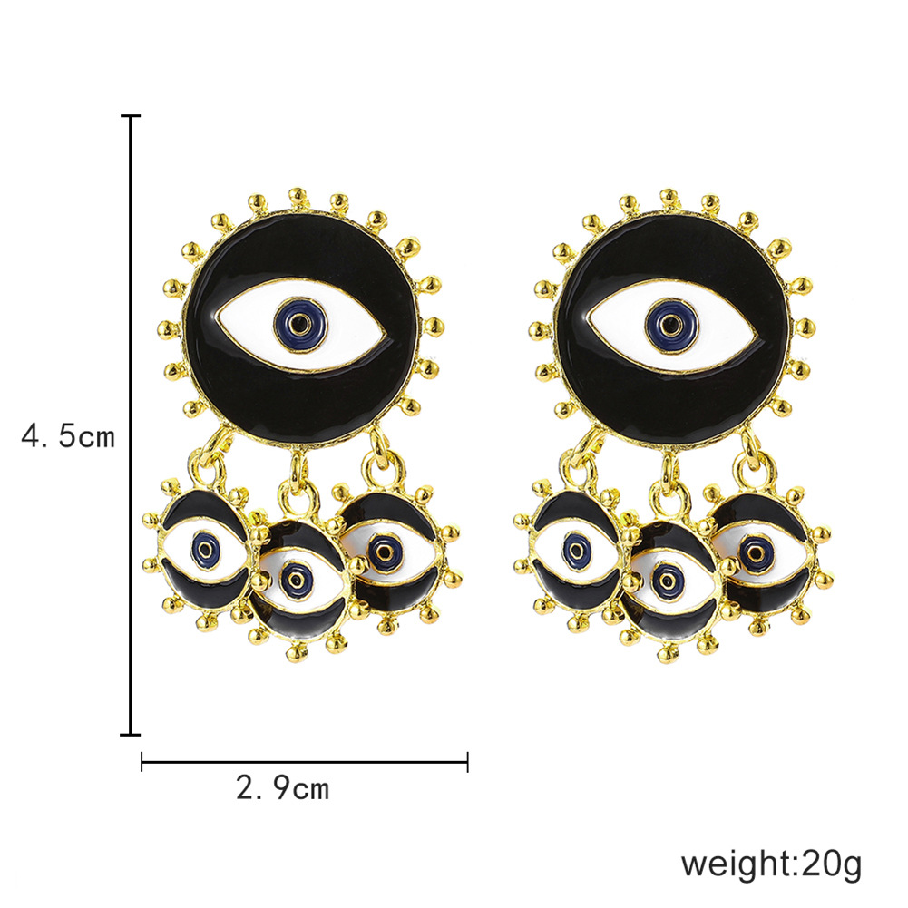 1 Pair Basic Eye Plating Metal Gold Plated Drop Earrings display picture 1