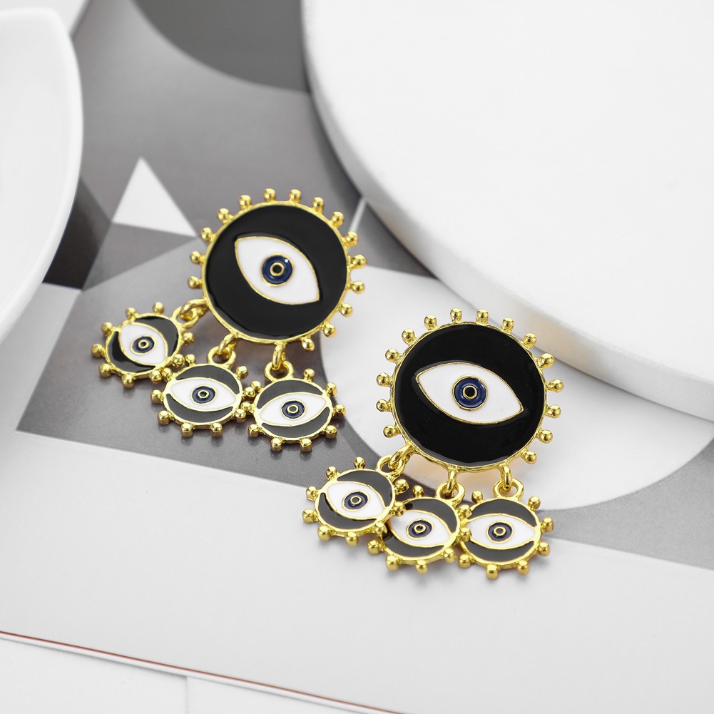 1 Pair Basic Eye Plating Metal Gold Plated Drop Earrings display picture 3