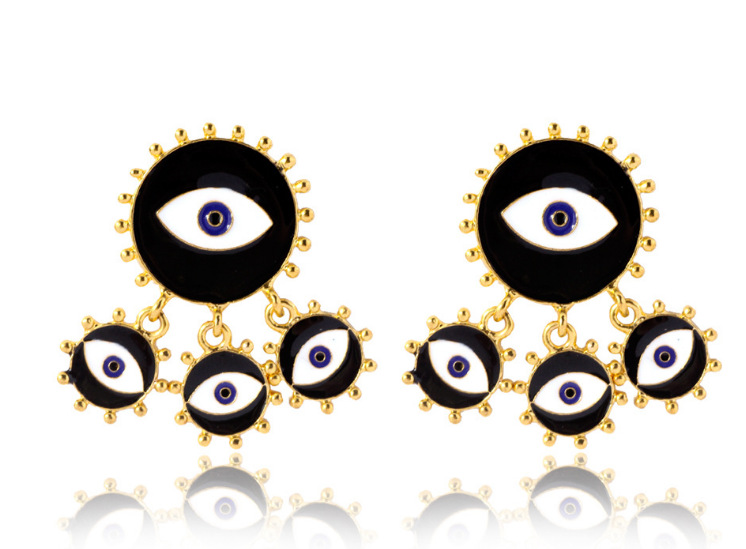 1 Pair Basic Eye Plating Metal Gold Plated Drop Earrings display picture 8