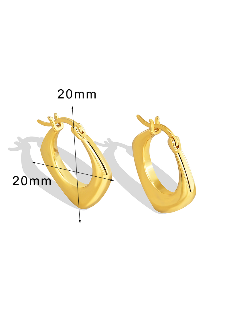 1 Pair Vacation Streetwear Commute Solid Color Plating Copper 18k Gold Plated Hoop Earrings display picture 4