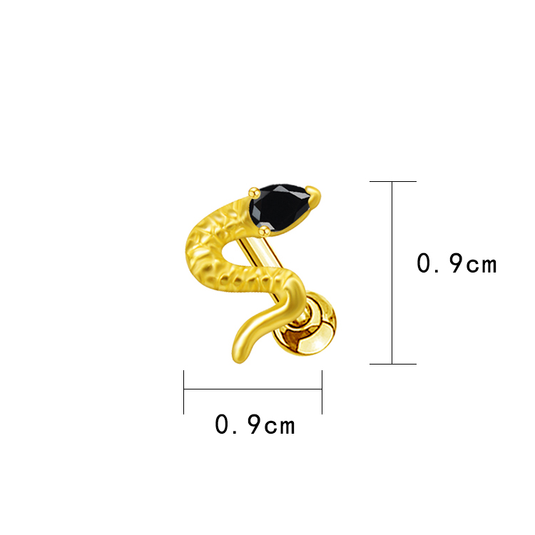 1 Piece Casual Elegant Tropical Heart Shape Bow Knot Rhinestone Plating Inlay Stainless Steel Rhinestones Zircon Gold Plated Cartilage Earrings display picture 18
