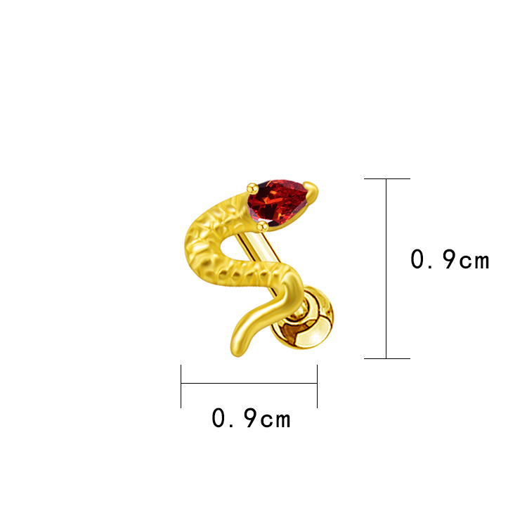 1 Piece Casual Elegant Tropical Heart Shape Bow Knot Rhinestone Plating Inlay Stainless Steel Rhinestones Zircon Gold Plated Cartilage Earrings display picture 20