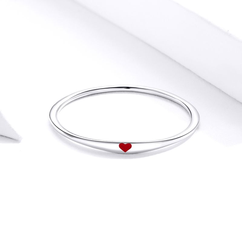Casual Heart Shape Sterling Silver Rings In Bulk display picture 1