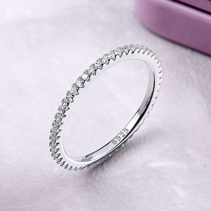 Casual Vacation Solid Color Sterling Silver Inlay Zircon Rings display picture 4