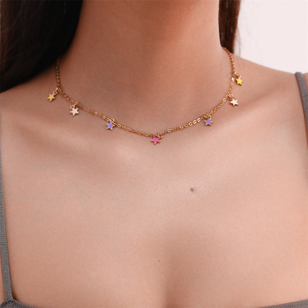 Sweet Star Alloy Chain Women's Necklace display picture 2