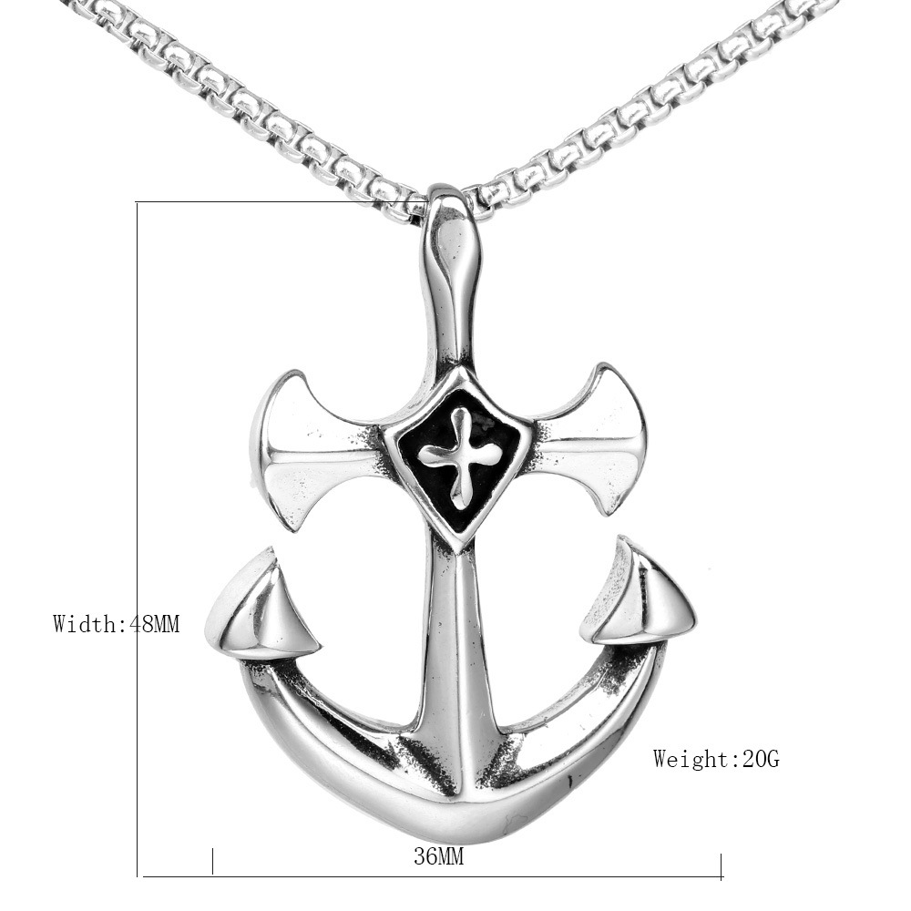 Retro Anchor Stainless Steel Polishing None Men's display picture 1