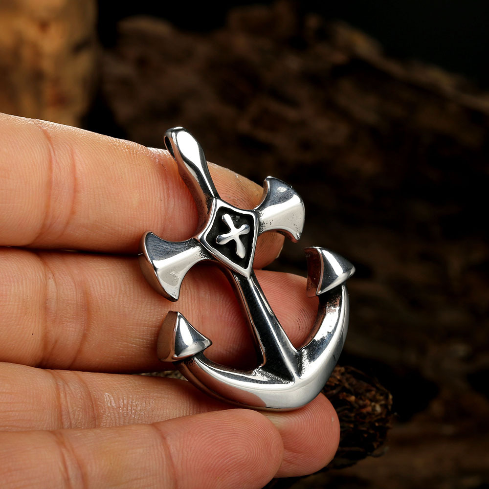 Retro Anchor Stainless Steel Polishing None Men's display picture 4