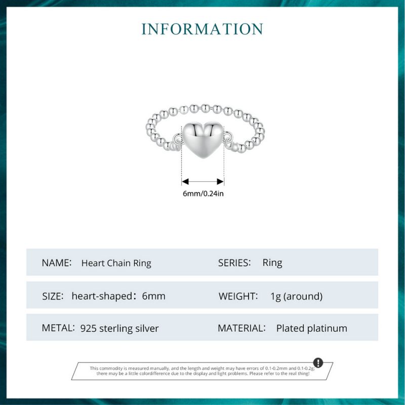 Casual Elegant Heart Shape Sterling Silver Rings display picture 10