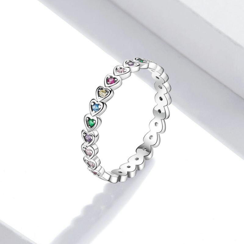 Casual Round Sterling Silver Inlay Zircon Rings display picture 9