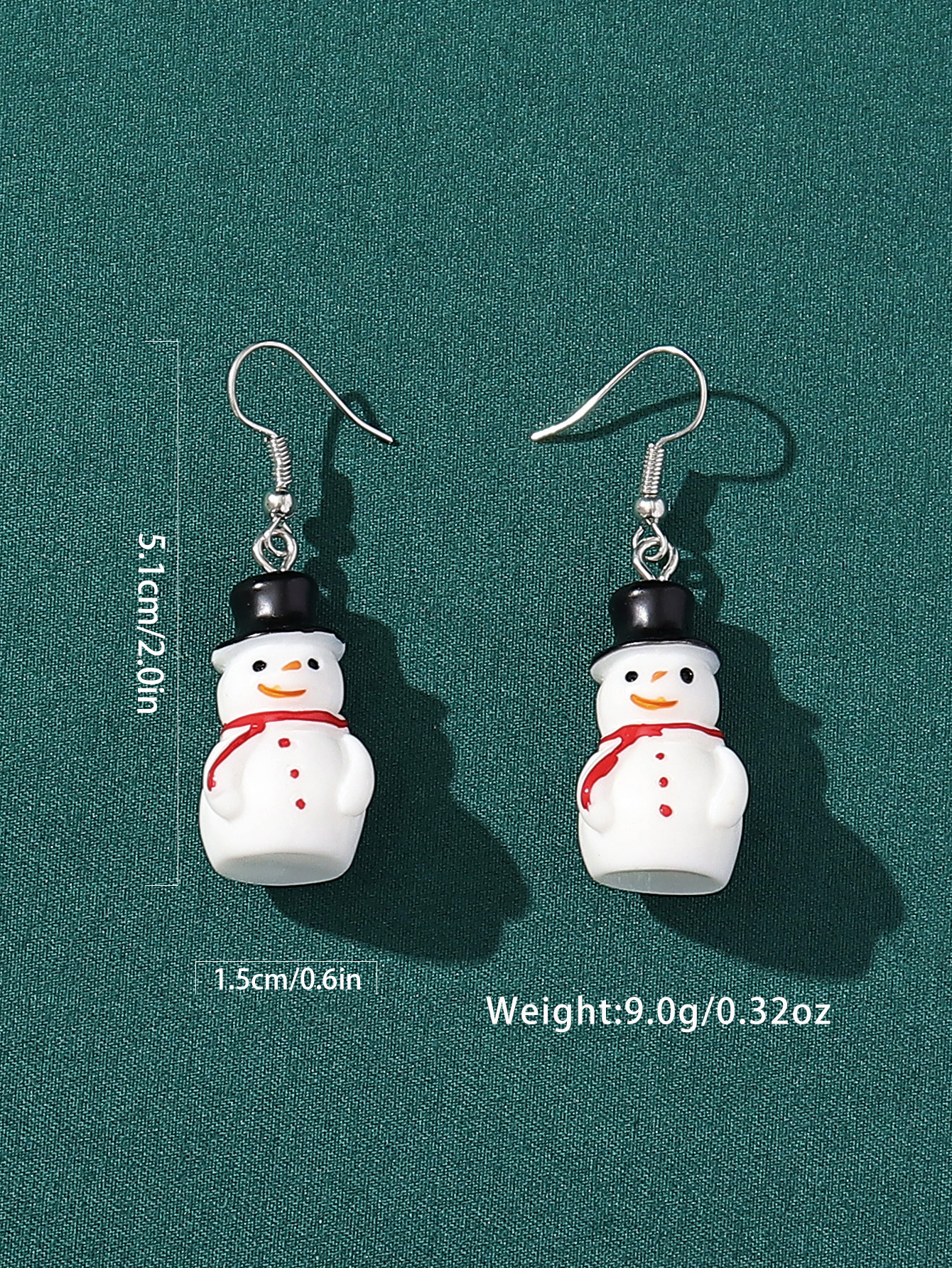 1 Pair Sweet British Style Snowman Three-dimensional Resin Drop Earrings display picture 5
