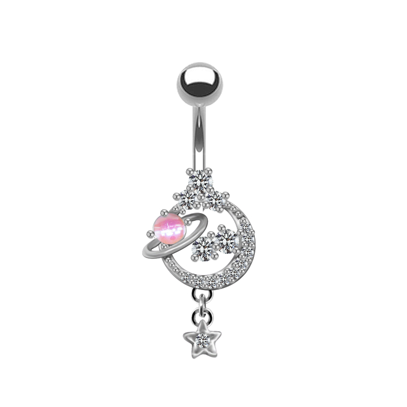 Sweet Artistic Streetwear Heart Shape Stainless Steel Arylic Copper White Gold Plated Resin Rhinestones Zircon Belly Ring In Bulk display picture 5