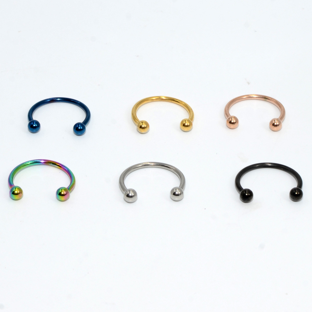 Simple Style U Shape Stainless Steel Lip Stud Nose Ring In Bulk display picture 4