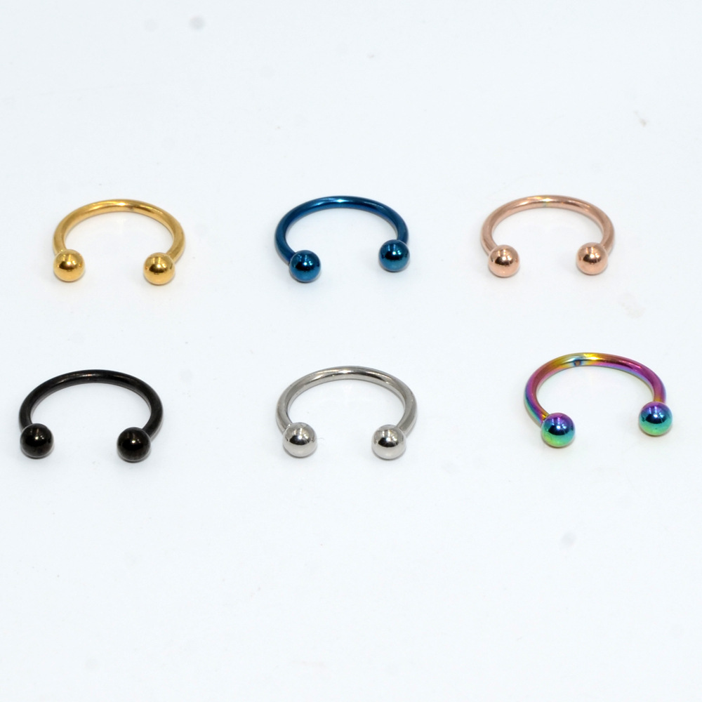 Simple Style U Shape Stainless Steel Lip Stud Nose Ring In Bulk display picture 5