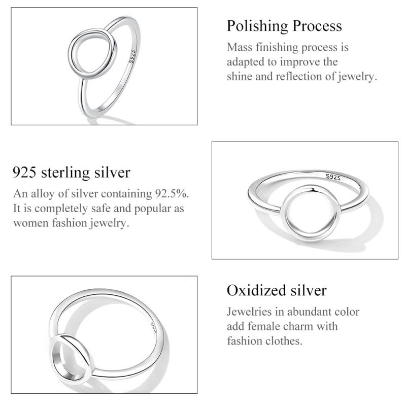 Elegant Simple Style Solid Color Sterling Silver Zircon Rings In Bulk display picture 7