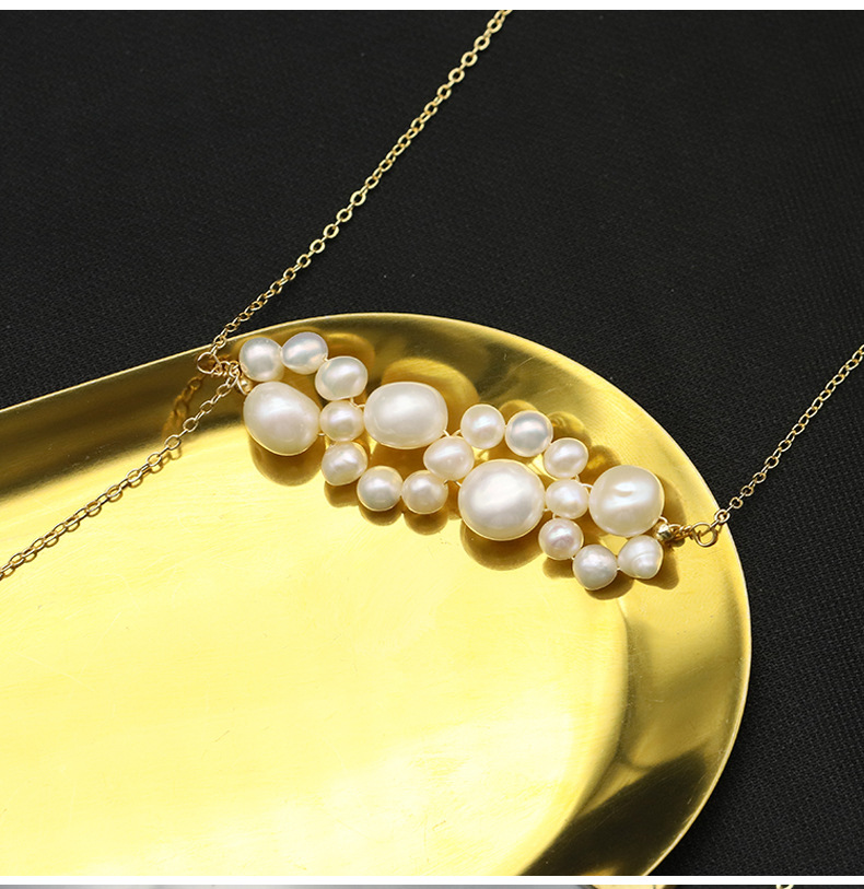 Retro Round Freshwater Pearl Copper Plating 18k Gold Plated Necklace display picture 2