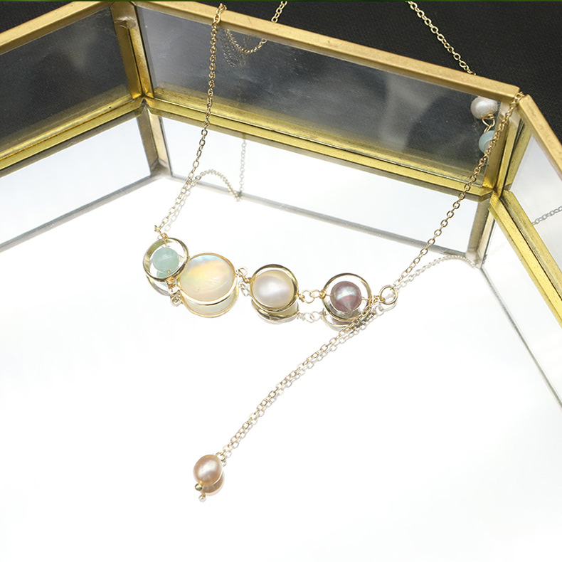 Retro Round Freshwater Pearl Copper Plating 18k Gold Plated Pendant Necklace display picture 1
