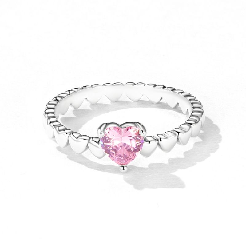 Lady Simple Style Round Heart Shape Sterling Silver Inlay Zircon Rings display picture 20