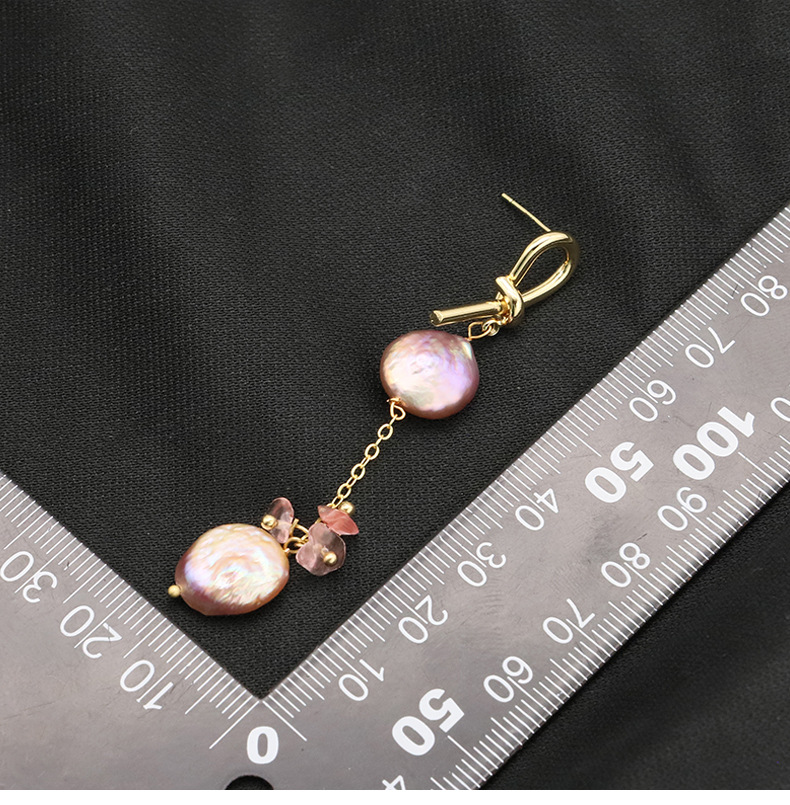 1 Pair Original Design Geometric Plating Freshwater Pearl Mixed Materials 18k Gold Plated Drop Earrings display picture 3